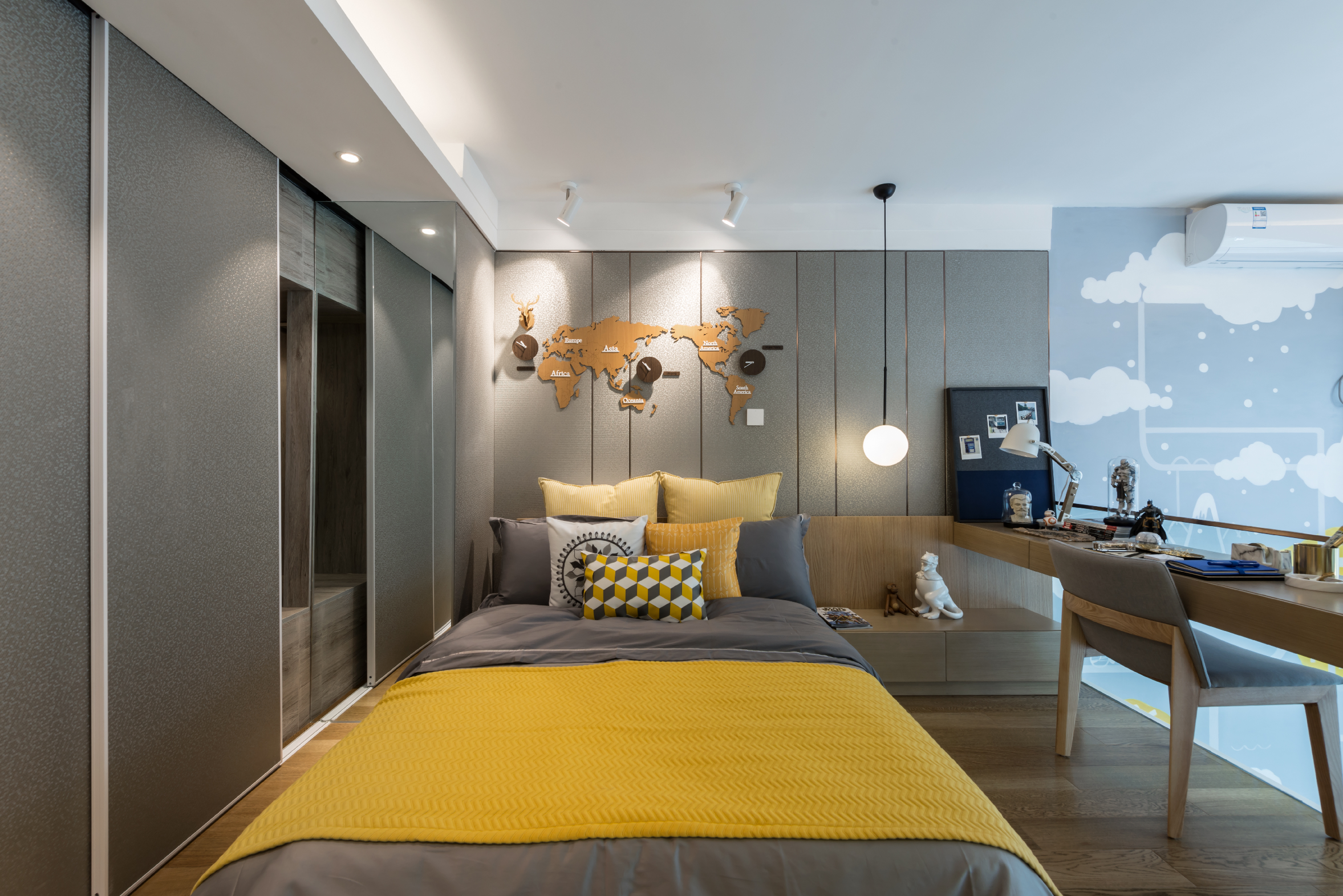 龍湖九里晴川-現(xiàn)代簡(jiǎn)約-臥室設(shè)計(jì)效果圖