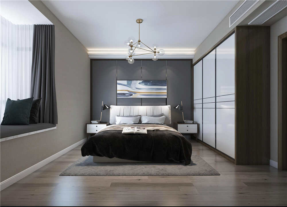 龍湖九里晴川-現(xiàn)代簡(jiǎn)約-臥室設(shè)計(jì)效果圖
