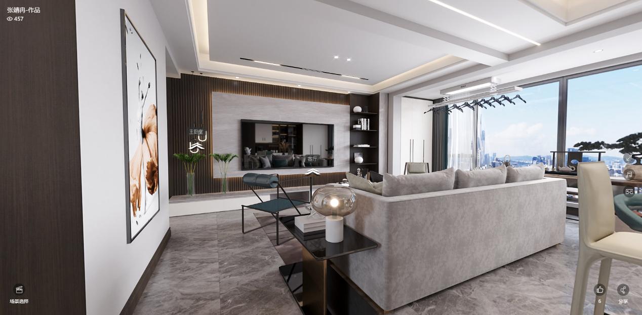 龍湖九里晴川-現(xiàn)代簡約-臥室設計效果圖